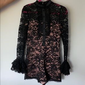 ALEXIS Black Lace Romper